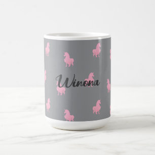 Invisible Pink Unicorn on Grey Coffee Mug