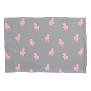 Invisible Pink Unicorn on Grey Pillowcase