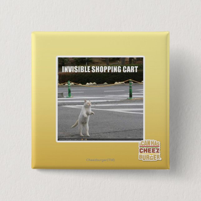INVISIBLE SHOPPING CART 15 CM SQUARE BADGE (Front)