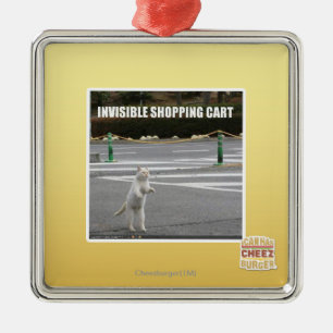 INVISIBLE SHOPPING CART METAL TREE DECORATION