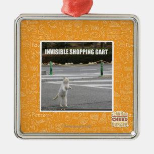 INVISIBLE SHOPPING CART METAL TREE DECORATION