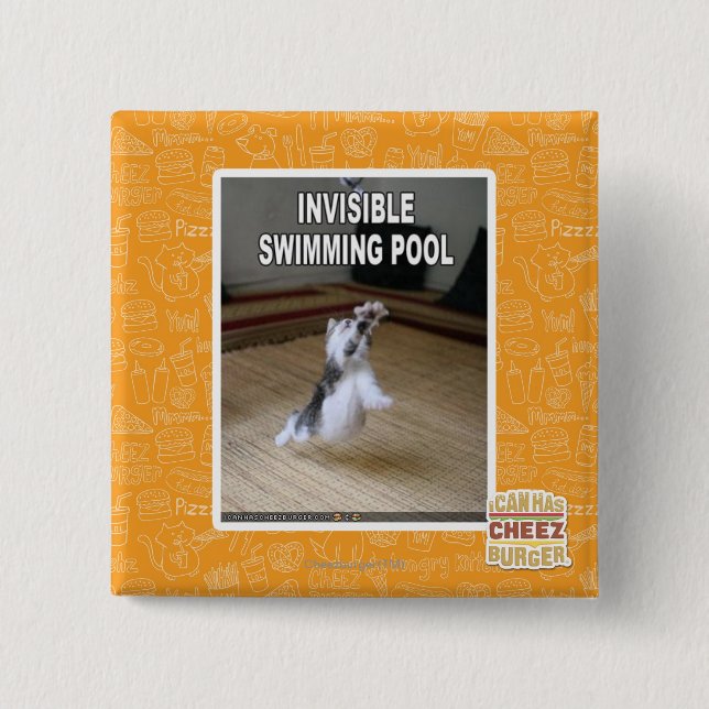 Invisible Swimming Pool 15 Cm Square Badge (Front)