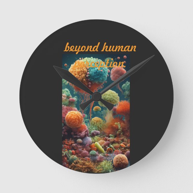 Invisible Worlds: 80 Million Bacteria T-Shirt Round Clock (Front)