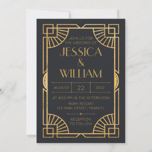 Invitación Art Deco Wedding Invitation