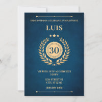 INVITACION AZUL Y DORADO