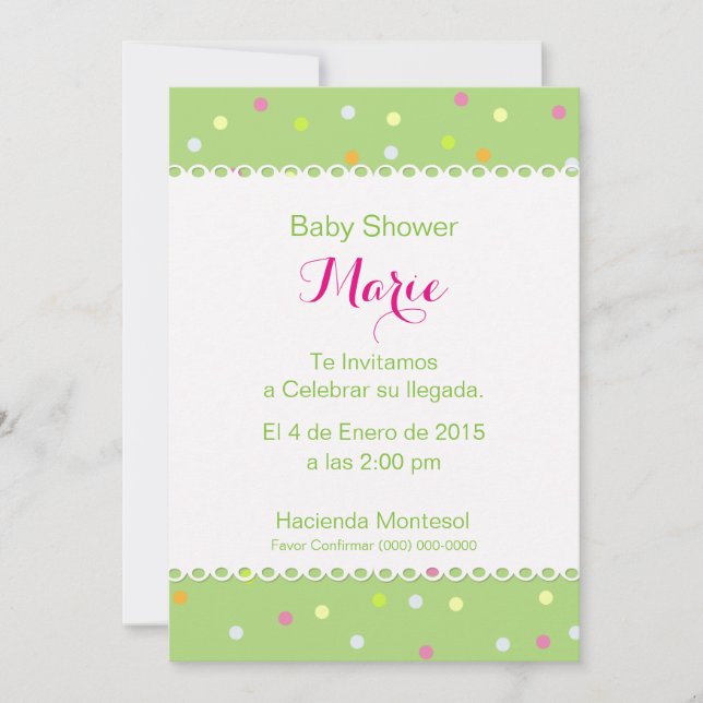 Invitación Baby Shower - Fondo Verde Invitation