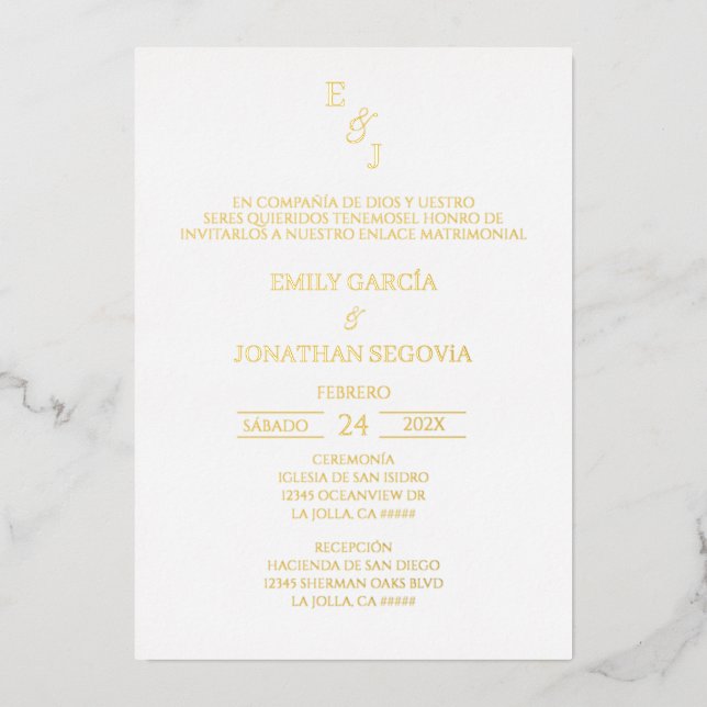 invitación blanco y negro minimalista (Front)