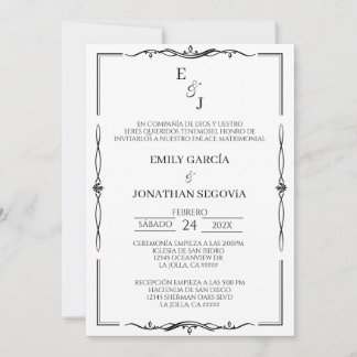invitación blanco y negro minimalista invitation