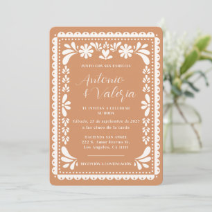Invitación Boda Mexicana Papel Picado Hacienda Invitation