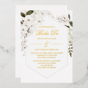 Invitación Boho blanco para boda 