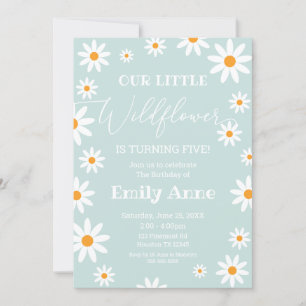 Invitación Boho Daisies Wildflower Birthday party Invitation