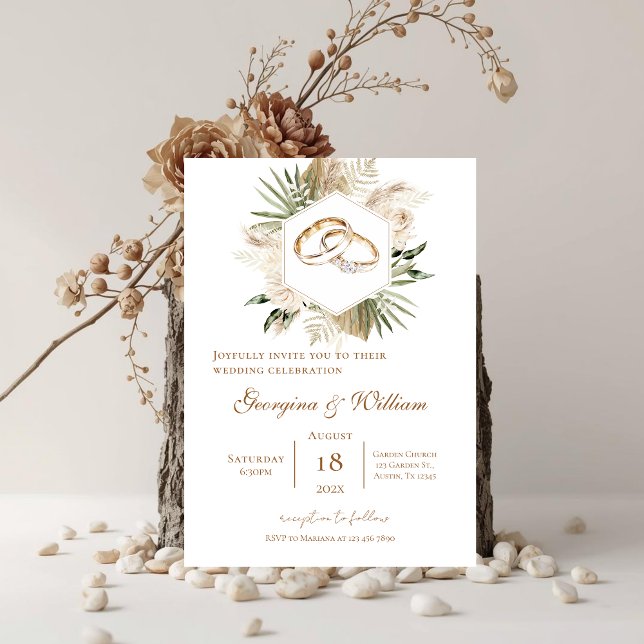 Invitación Boho Floral Wedding Invitation (Creator Uploaded)