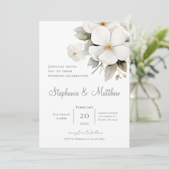 Invitación Boho Floral Wedding Invitation (Standing Front)