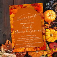 Invitación Cena de Acción de Gracias Hojas Otoño