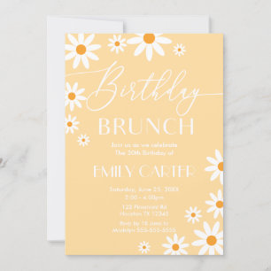 Invitación Daisies Birthday Brunch Party Invitatio Invitation