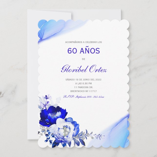 Invitación de 60 Años Mujer Invitation (Front)