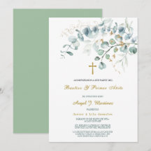 Invitación de Bautizo Y Primer Añito Invitation