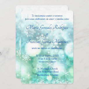 Invitacion de Boda Acuarela de Copo de Nieve Invitation