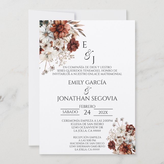 invitación de boda con terracota invitation (Front)