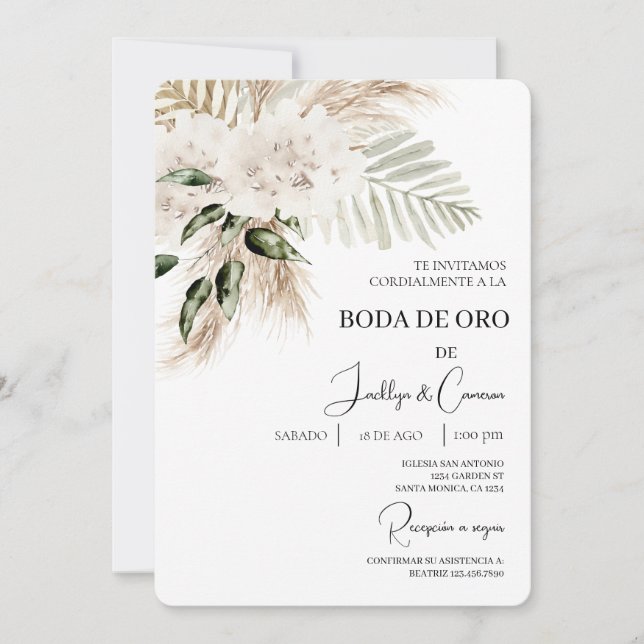 Invitación de boda de oro invitation (Front)