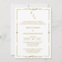 invitación de boda minimalista oro