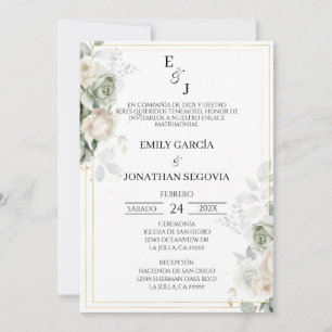 invitación de boda sage green invitation