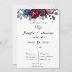 Invitación de boda tema jewel  invitation