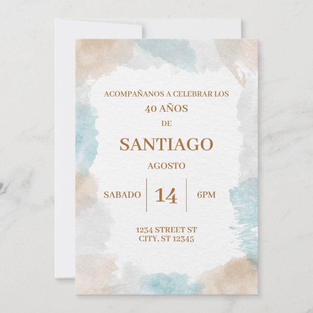 INVITACION DE CUMPLEANOS PARA HOMBRE INVITATION (Front)