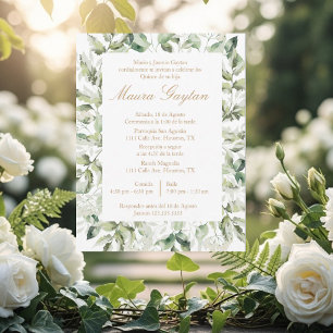 Invitación de quinceañera con marco  invitation