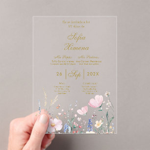 Invitación de quinceañera elegante acrylic invitations