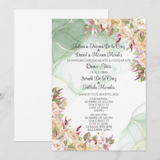 INVITACION DOS QUINCEANERAS INVITATION