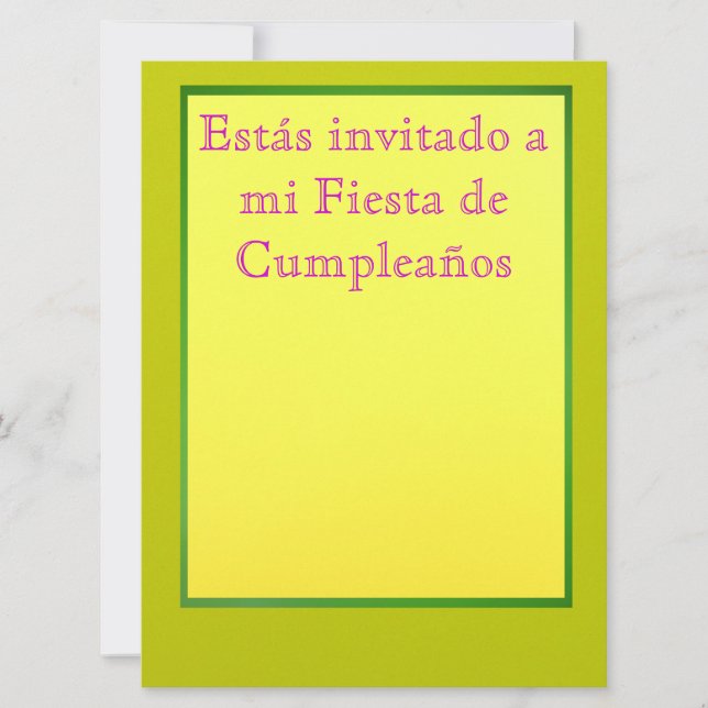 Invitación - Fiesta de Cumpleaños Invitation (Front)