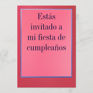 Invitación - Fiesta de Cumpleaños - Rosada y Roja Invitation