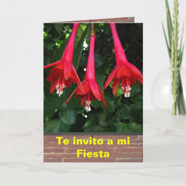 Invitación - Fiesta - Flores de Fucsias Invitation (Front)