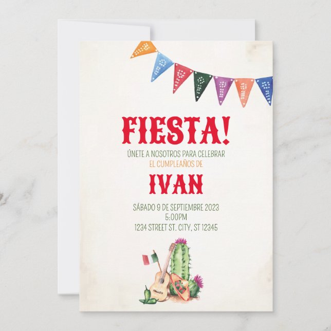 INVITACION FIESTA MEXICANA INVITATION (Front)