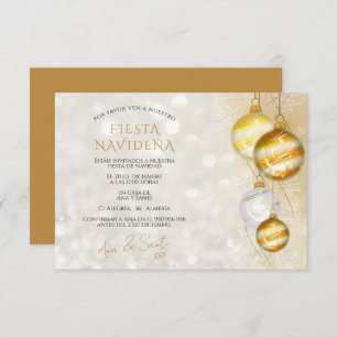 invitación fiesta navideña decorativa elegante invitation