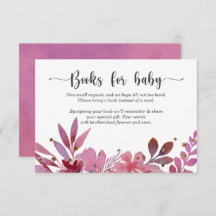 Invitación Lila and Gold Confetti Girl books for b Invitation