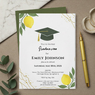 Invitación Mediterranean Lemon Graduation Invitati Invitation