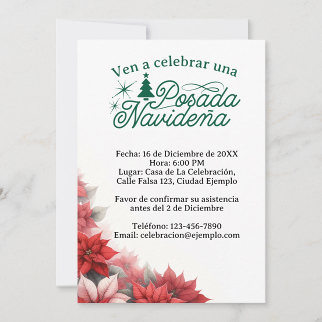 Invitación Mexican Posada Navideña Spanish Invitation (Front)