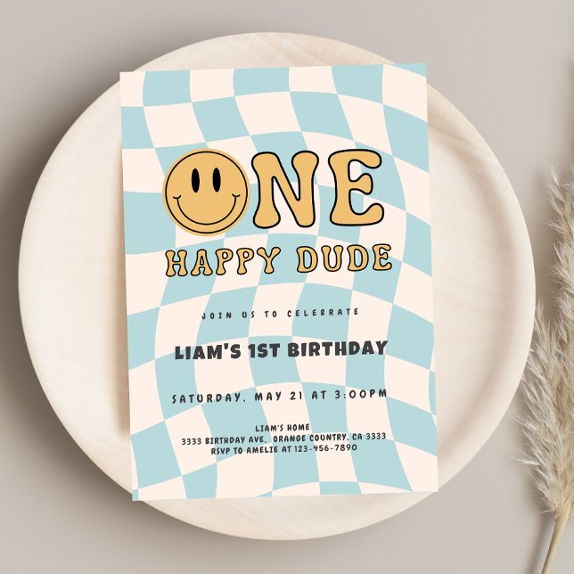 INVITACIÓN ONE HAPPY DUDE BIRTHDAY INVITATION (Creator Uploaded)