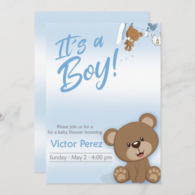 Invitación para baby shower invitation (Front/Back)