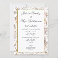 Invitación para boda ramo de flores