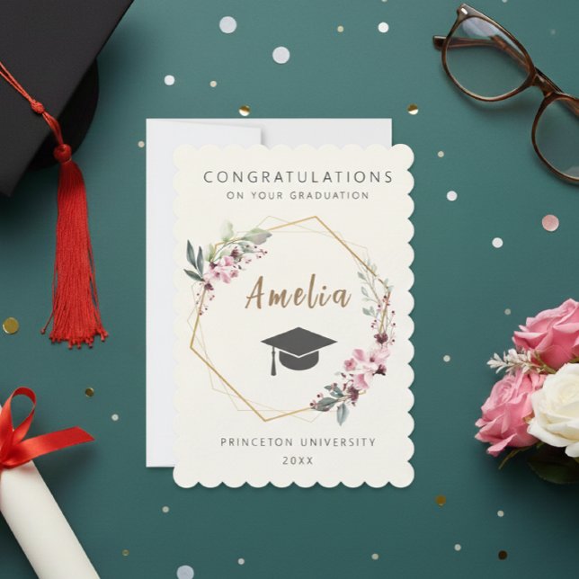 Invitación Personalized graduation ticket with cap Invitation (Creator Uploaded)