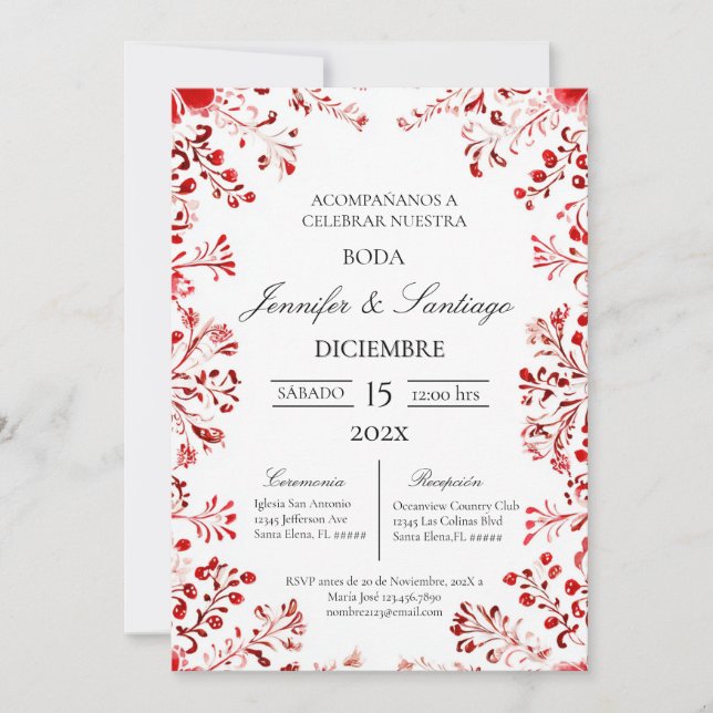 Invitación tema Mexicano para boda  Invitation (Front)