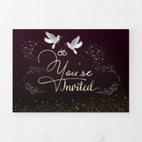 Invitación tríptica para boda personalizada
