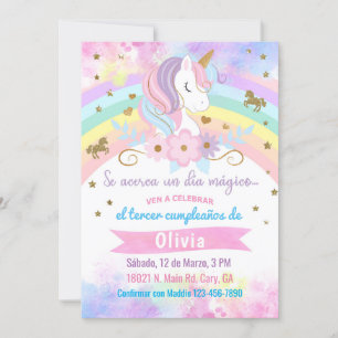 Invitación Unicorn head birthday invitation, Spani Invitation