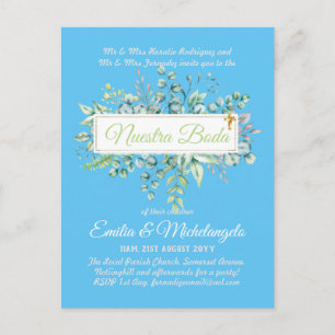 Invitaciones De Boda Baratas HOJAS Modernas Postcard