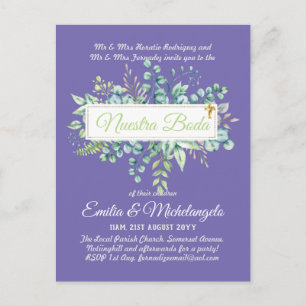 Invitaciones De Boda Baratas HOJAS Modernas Postcard