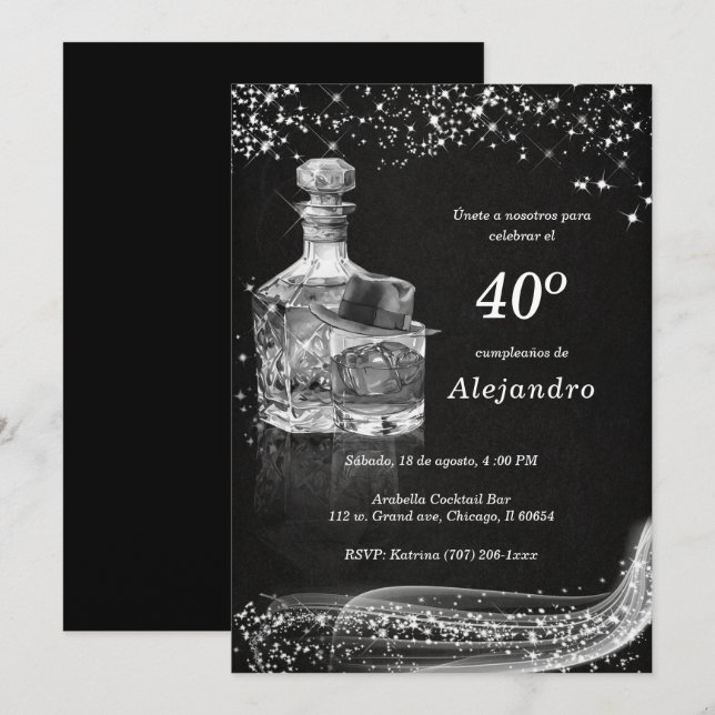 Invitaciones Personalizadas Modernas Para Hombre Invitation (Front/Back)