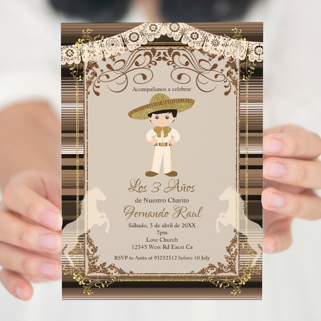 Invitaciones Tres Anos, Charro Tres Anos Invites (Creator Uploaded)